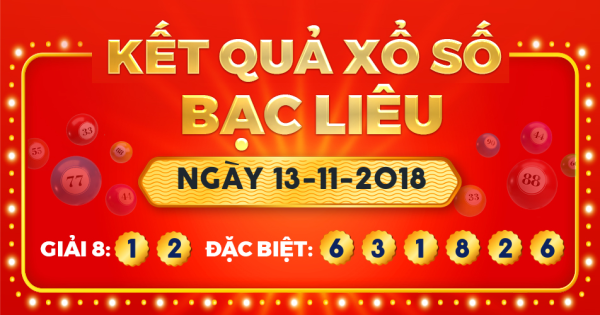 Kết quả xổ số Bạc Liêu ngày 13/11/2018