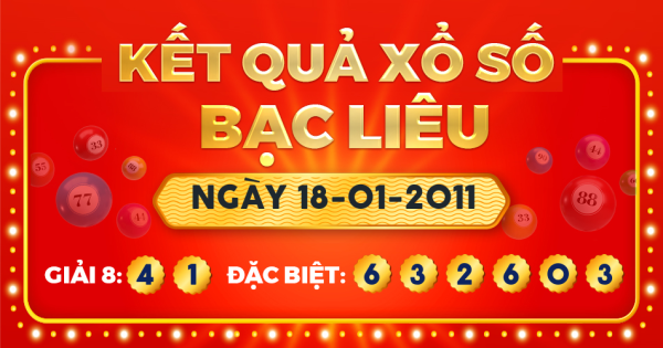 Kết quả xổ số Bạc Liêu ngày 18/1/2011