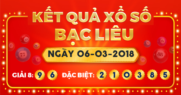 Kết quả xổ số Bạc Liêu ngày 6/3/2018