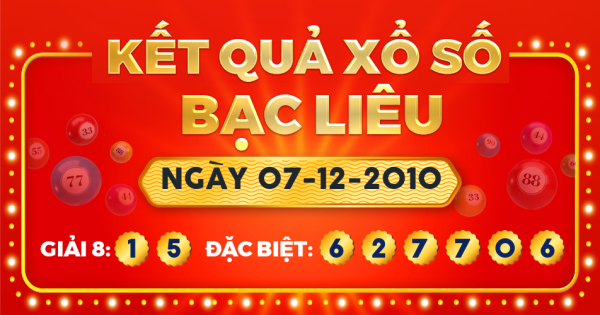 Kết quả xổ số Bạc Liêu ngày 7/12/2010